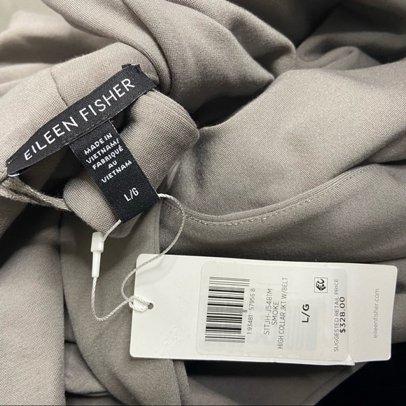 NWT Eileen Fisher Size Large Flex Ponte Belted Jacket Boxy Fit $328 S1TJF-J5481 - Picture 6 of 6